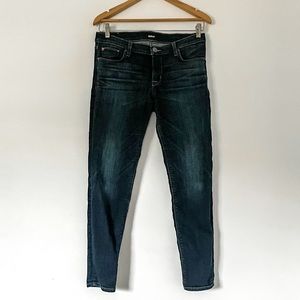 Hudson Jeans Skinny Jeans with Dark Distressed Wash